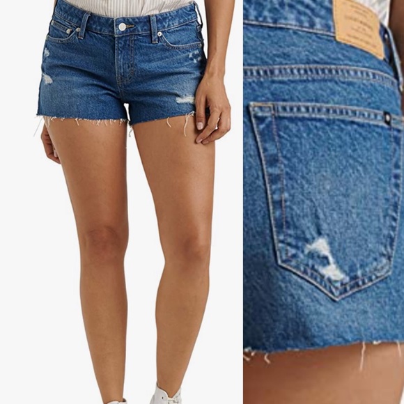 Lucky Midrise Destructed Shorts - Picture 1 of 16